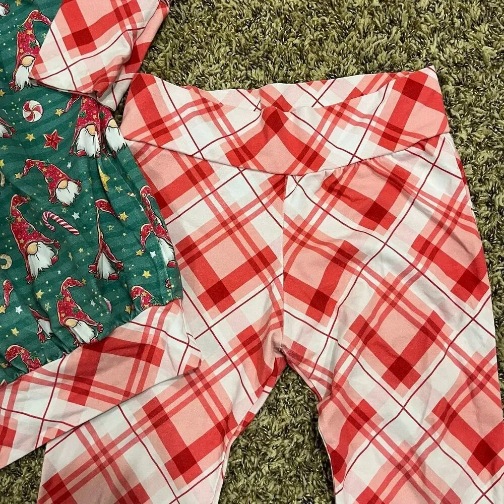 Sweet Bebe Clothing Handmade Christmas Gnome Matching Set size Girl’s 10